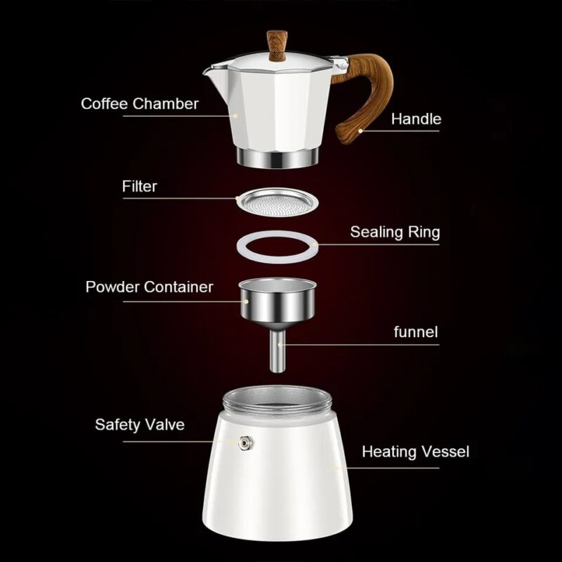 S-Cafe Premium Moka Pot (300Ml) - Black