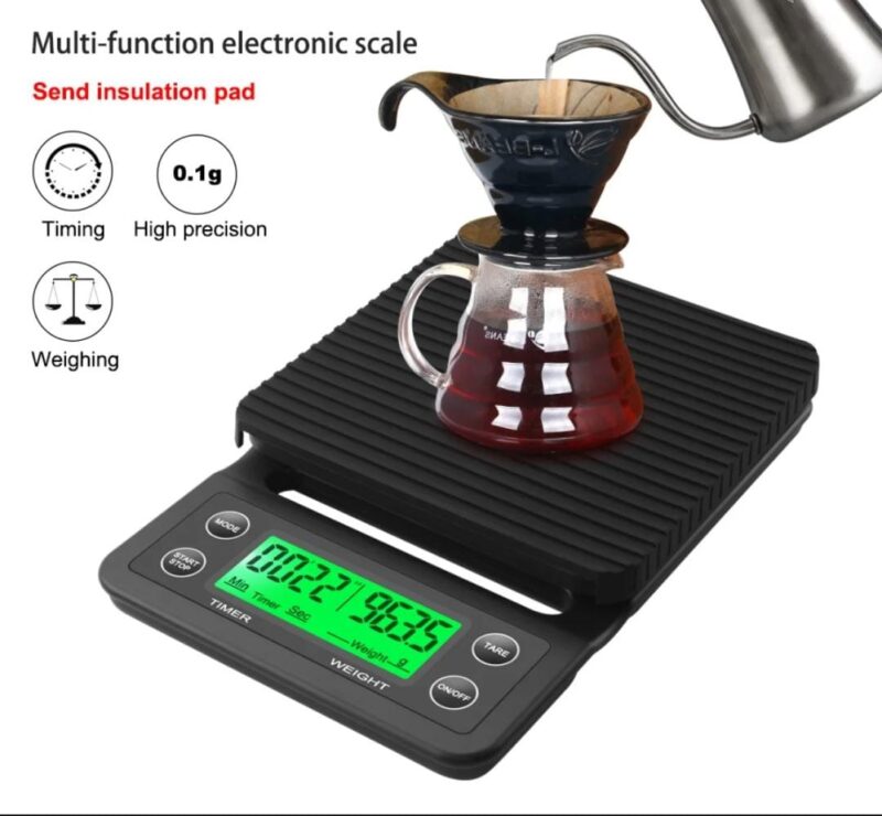 High Precision Coffee Scale with timer for Drip Coffee 0.1 gms to 3 Kgs.