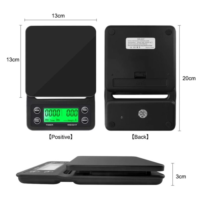 High Precision Coffee Scale with timer for Drip Coffee 0.1 gms to 3 Kgs.