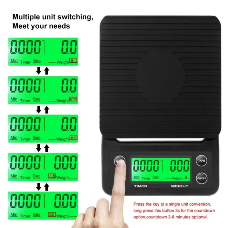 High Precision Coffee Scale with timer for Drip Coffee 0.1 gms to 3 Kgs.