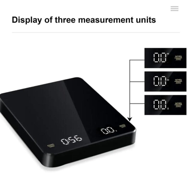 High Precision Espresso Coffee Kitchen Scale 0.1 Gram to 3 Kg