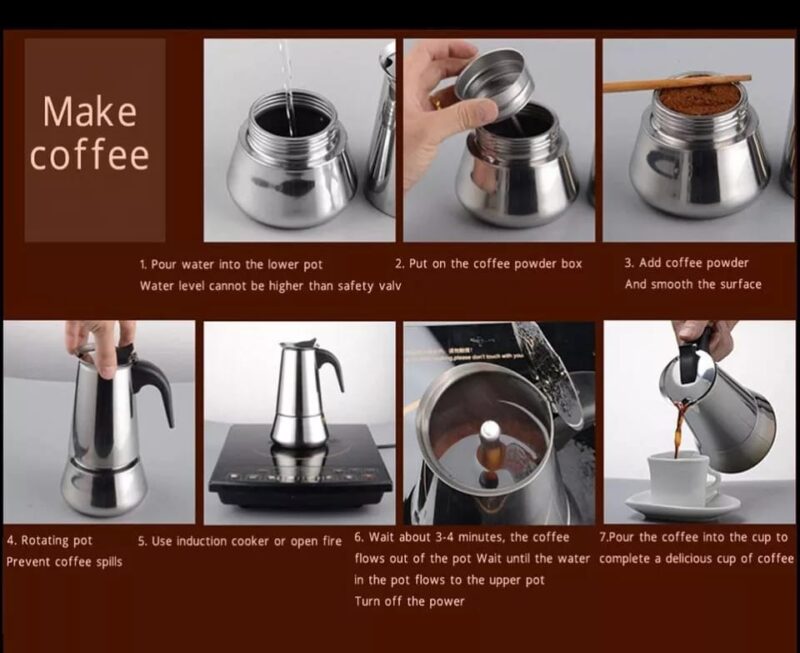 S-CAFE STAINLESS STEEL 6 CUPS (300ML)  MOKA POT
